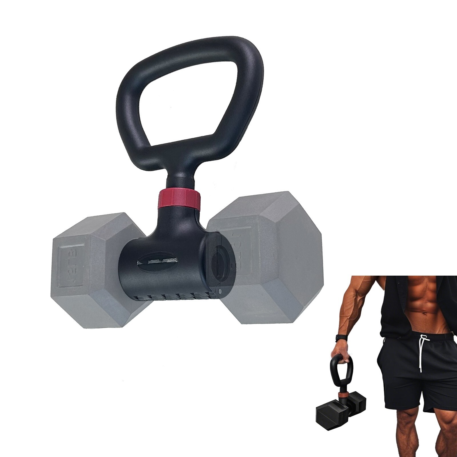 Hyperbell Dumbbell Converte to Barbell Set Kettlebell F Home Fitness Adjustable