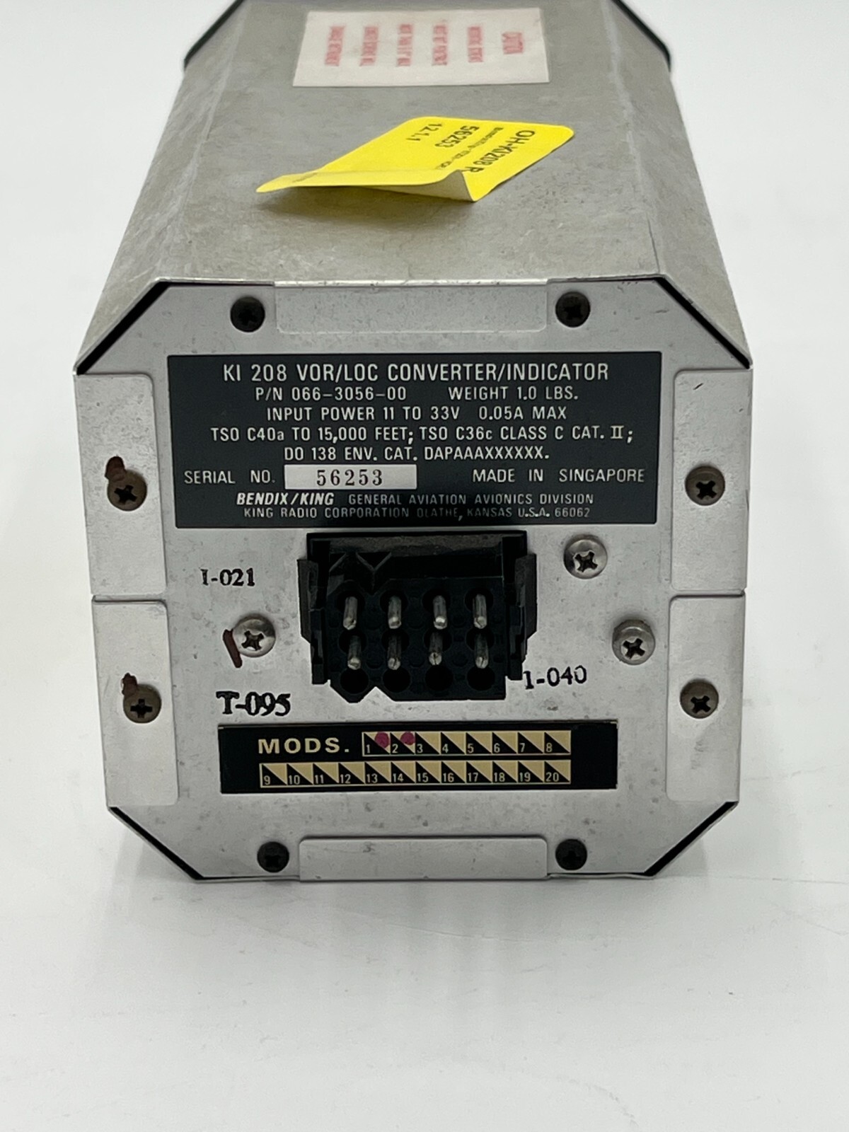 Bendix/King KI-208 VOR/LOC Indicator *USED* S/N 56253
