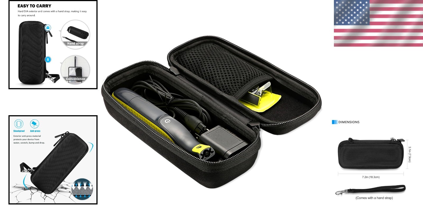 Travel-Friendly Hard Case for Electric Trimmers - Accessory-Friendly Design