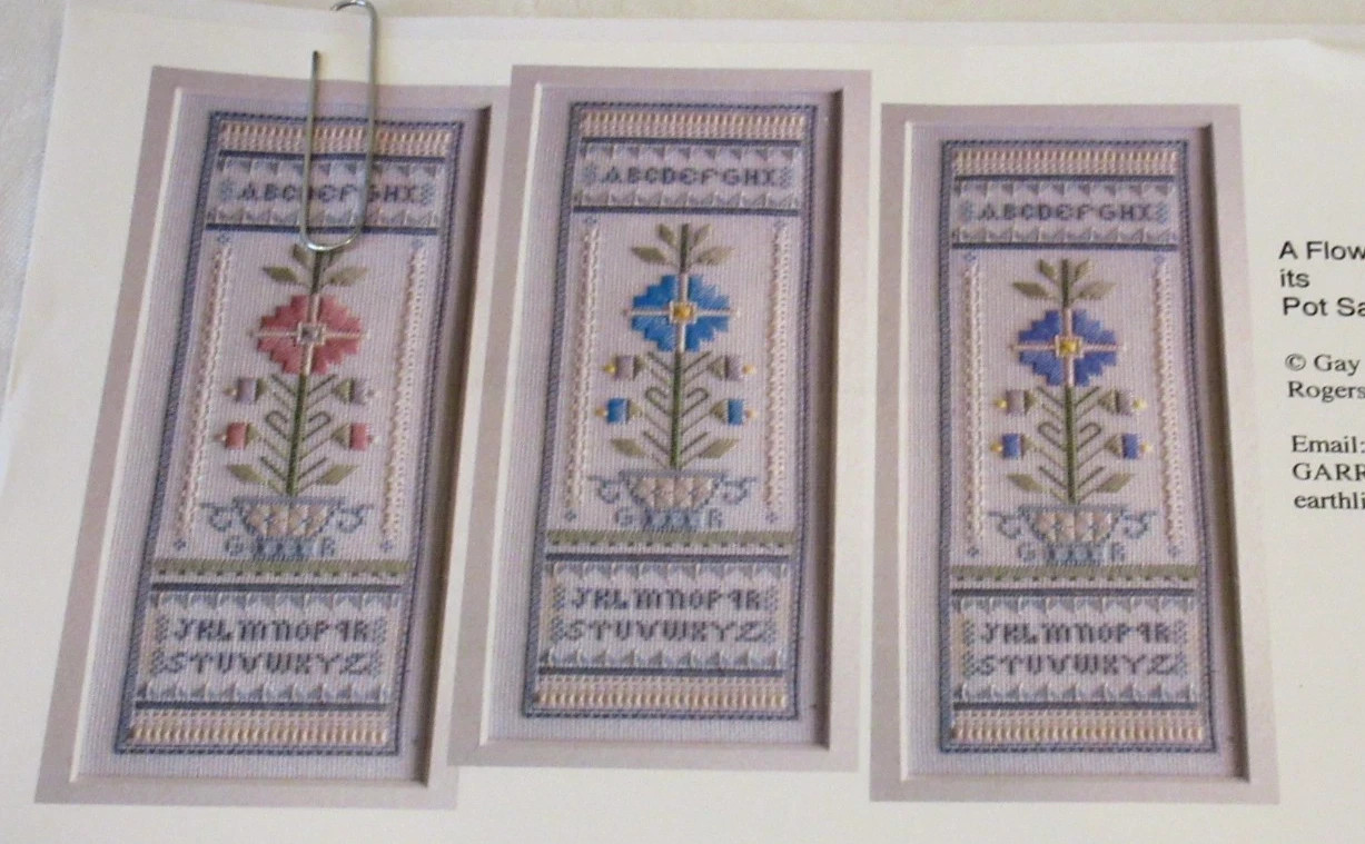 Gay Ann Rogers A FLOWER IN ITS POT SAMPLER Needlepoint Pattern