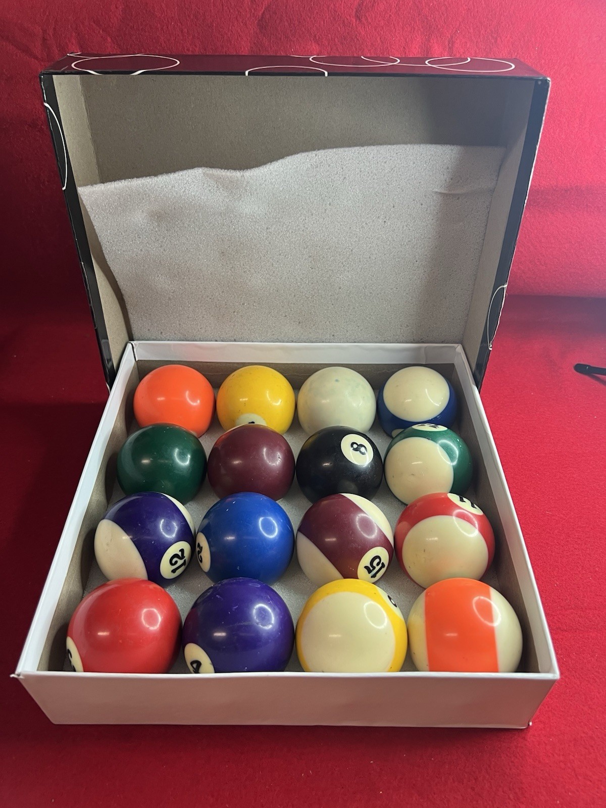 Vintage Billiard Balls  Pool Ball Set Original Box Full Set