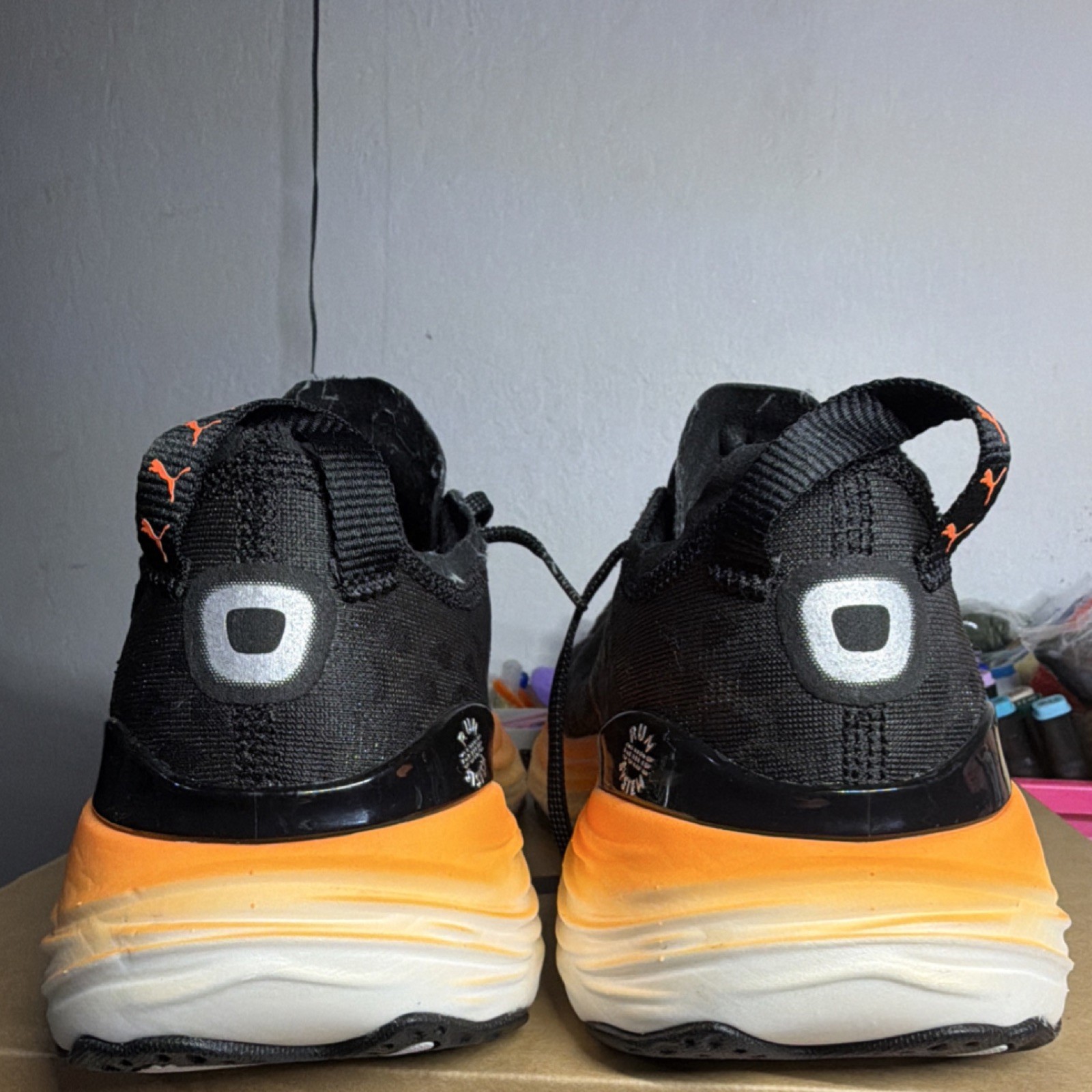 PUMA ForeverRun Nitro Men's Running Shoes Black Orange 377757-05 Lightweight