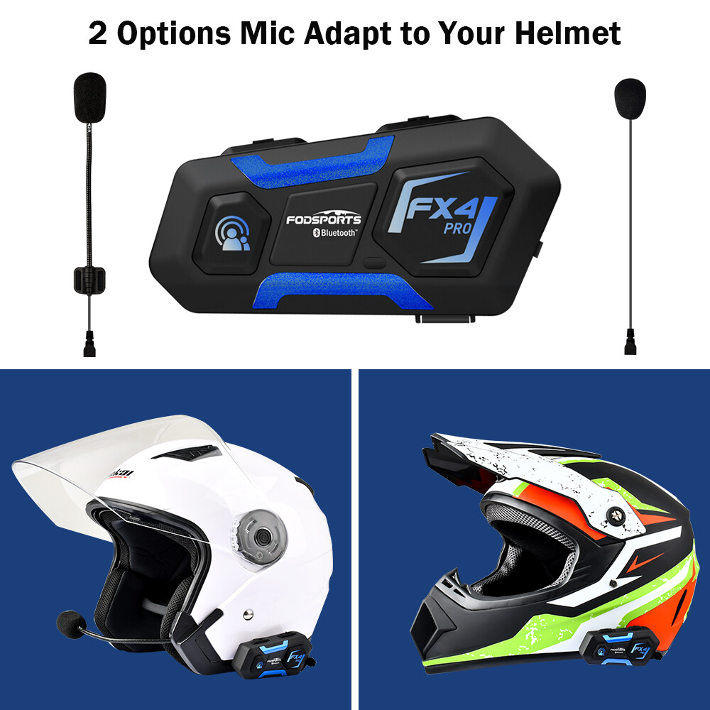 Motorcycle Headset Intercom Intercom FX4 PRO 1000m Full Duplex 4 Tab FM