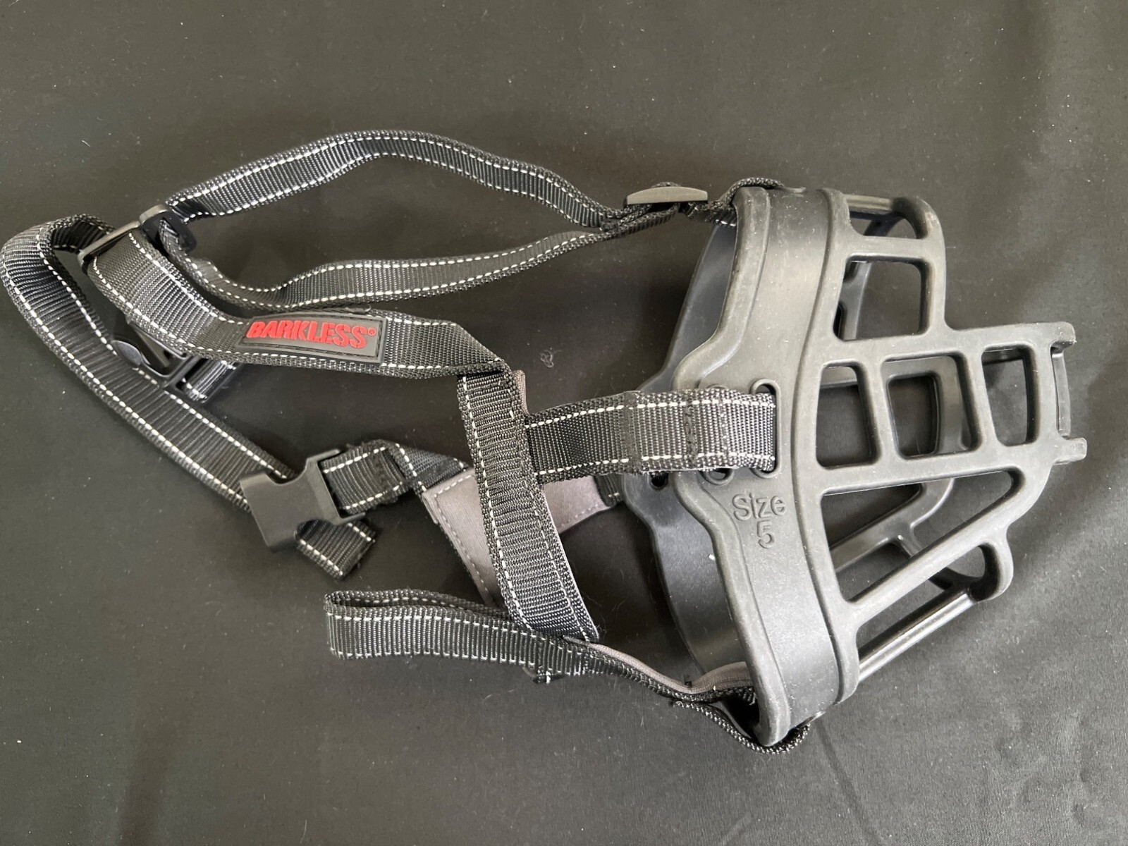 Barkless Adjustable Basket Dog Muzzle Size 5 With Nylon Straps For Large Breeds