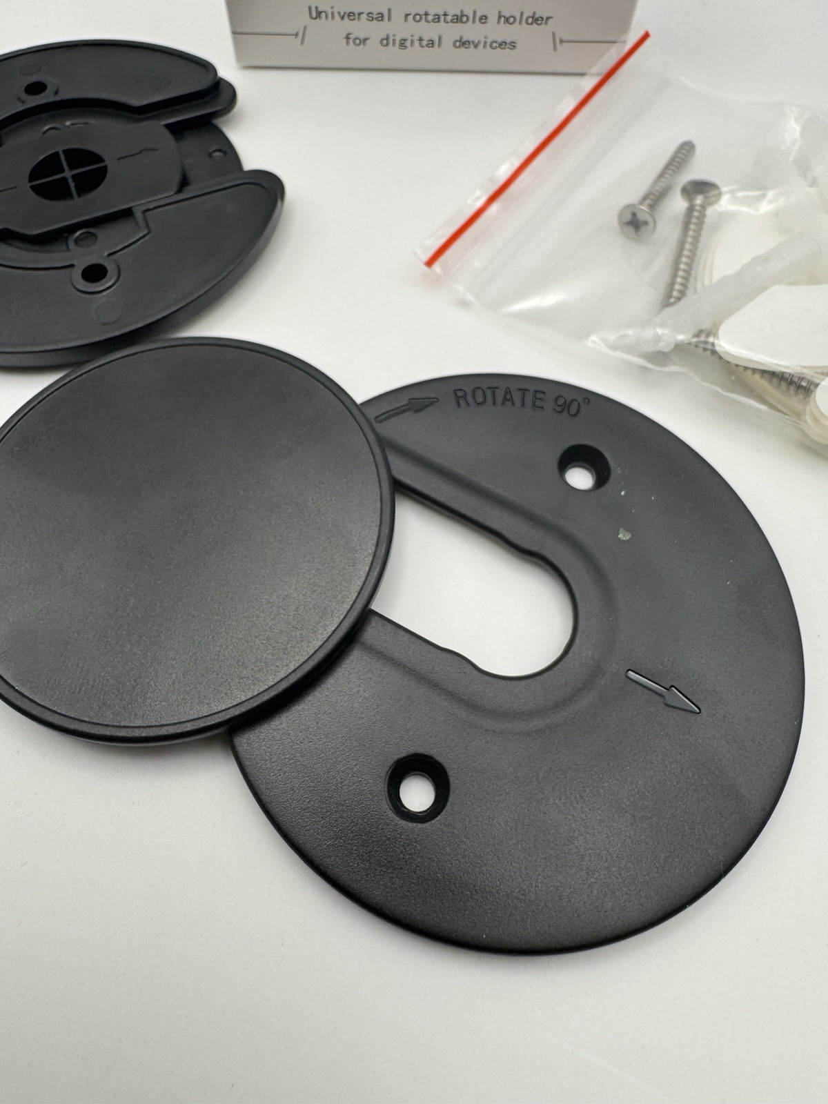 Adjustable Wall Mount for Tablets Universal Fit Rotates 90 Degrees Black 2 Pack