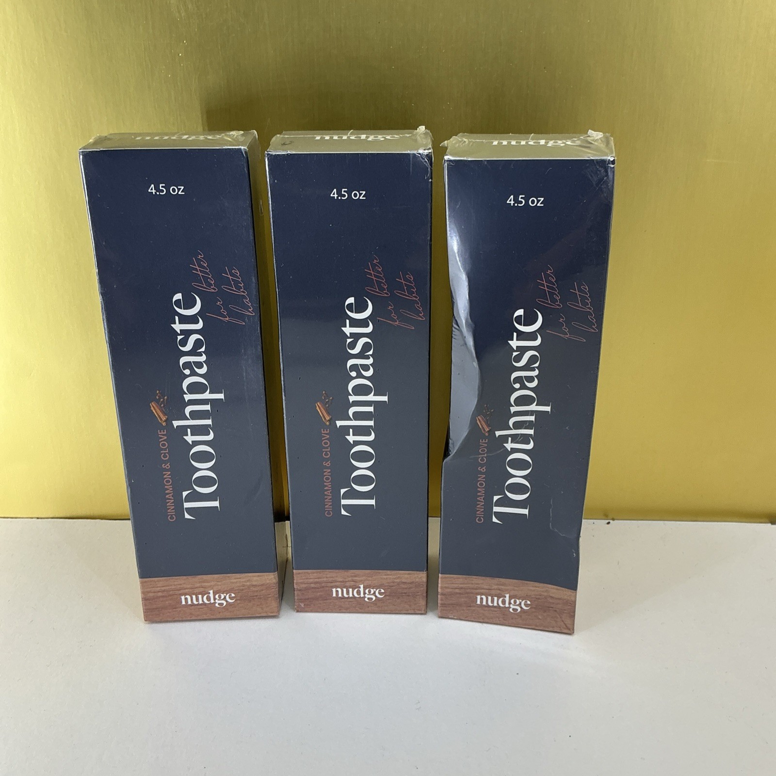 3x Nudge 10% Nano Hydroxyapatite Toothpaste with Vitamin E, Fluoride-Free, Mint
