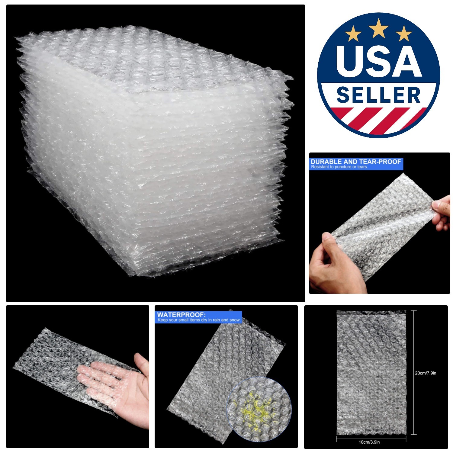 200 Clear Bubble Pouch Bags 4x8 inch for Safe Shipping and Fragile Protection