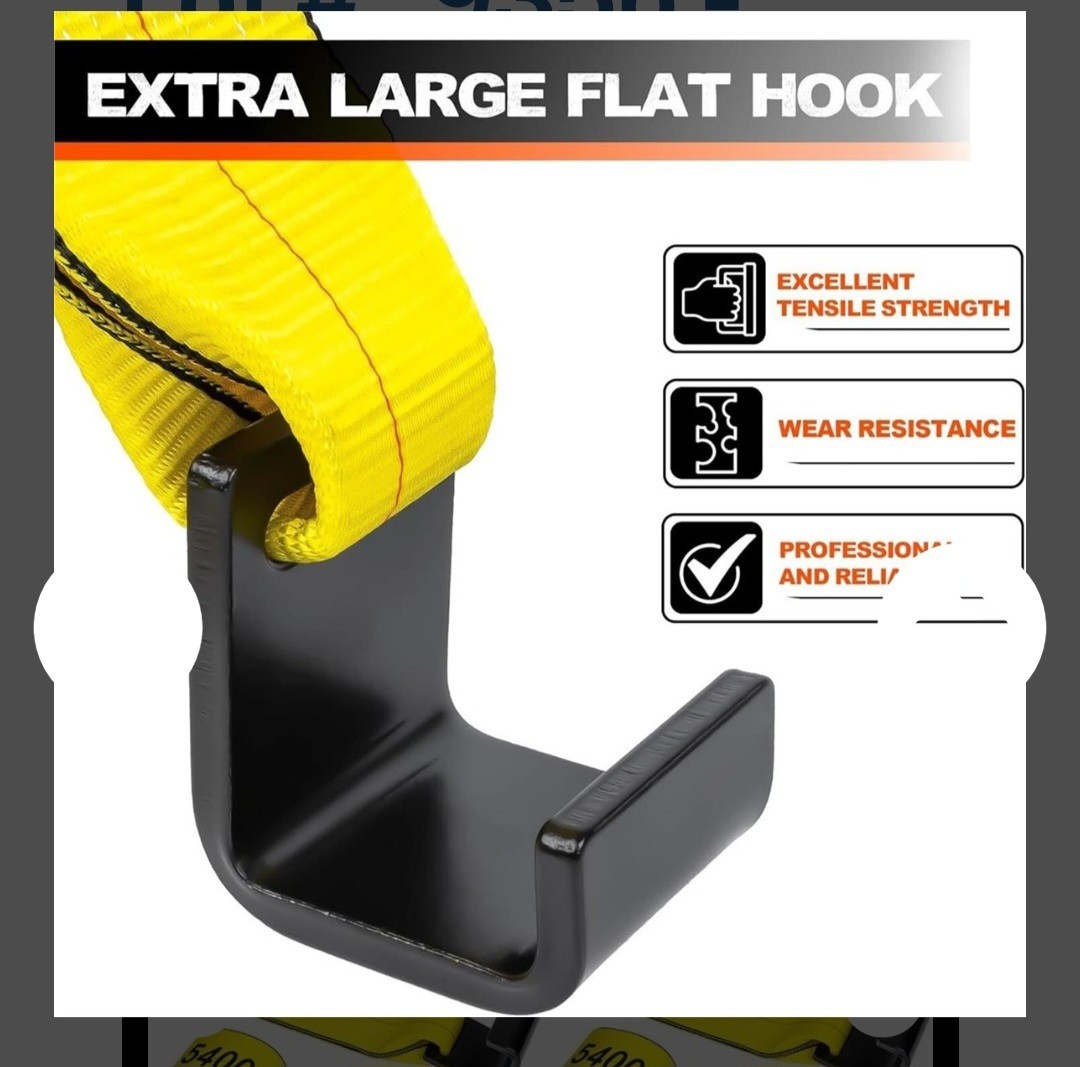 Mimanchi Heavy Duty 4"x5' Roll Off Container Winch Straps Flat Hook 10 Pack