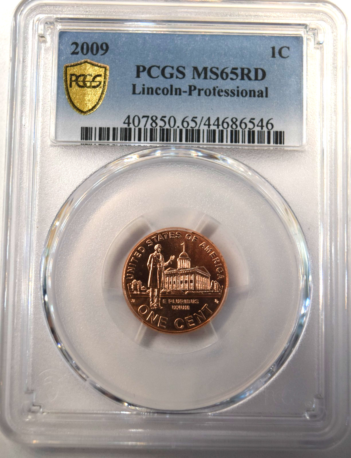 2009 Lincoln Professional Cent - PCGS MS65RD with Goldshield Trueview