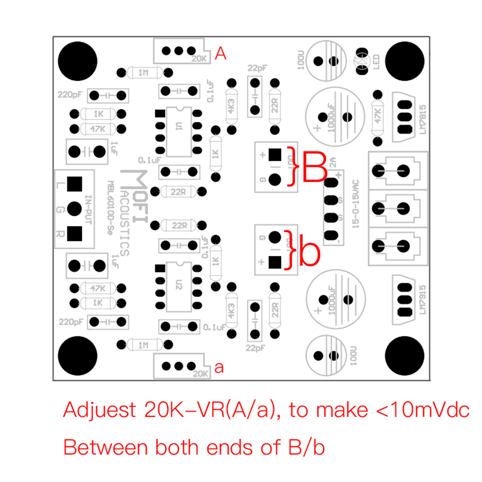 1pc MBL-6010Dse OP- Pre- Amplifie Kit DIY