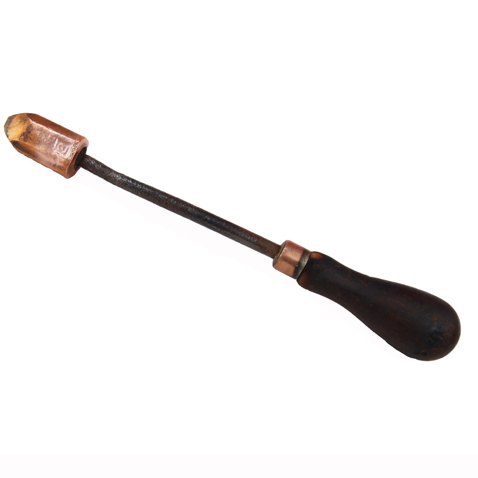 GOODELL-PRATT #2 Copper Tip Soldering Iron VTG Primitive Tool Wood Handle U.S.A.