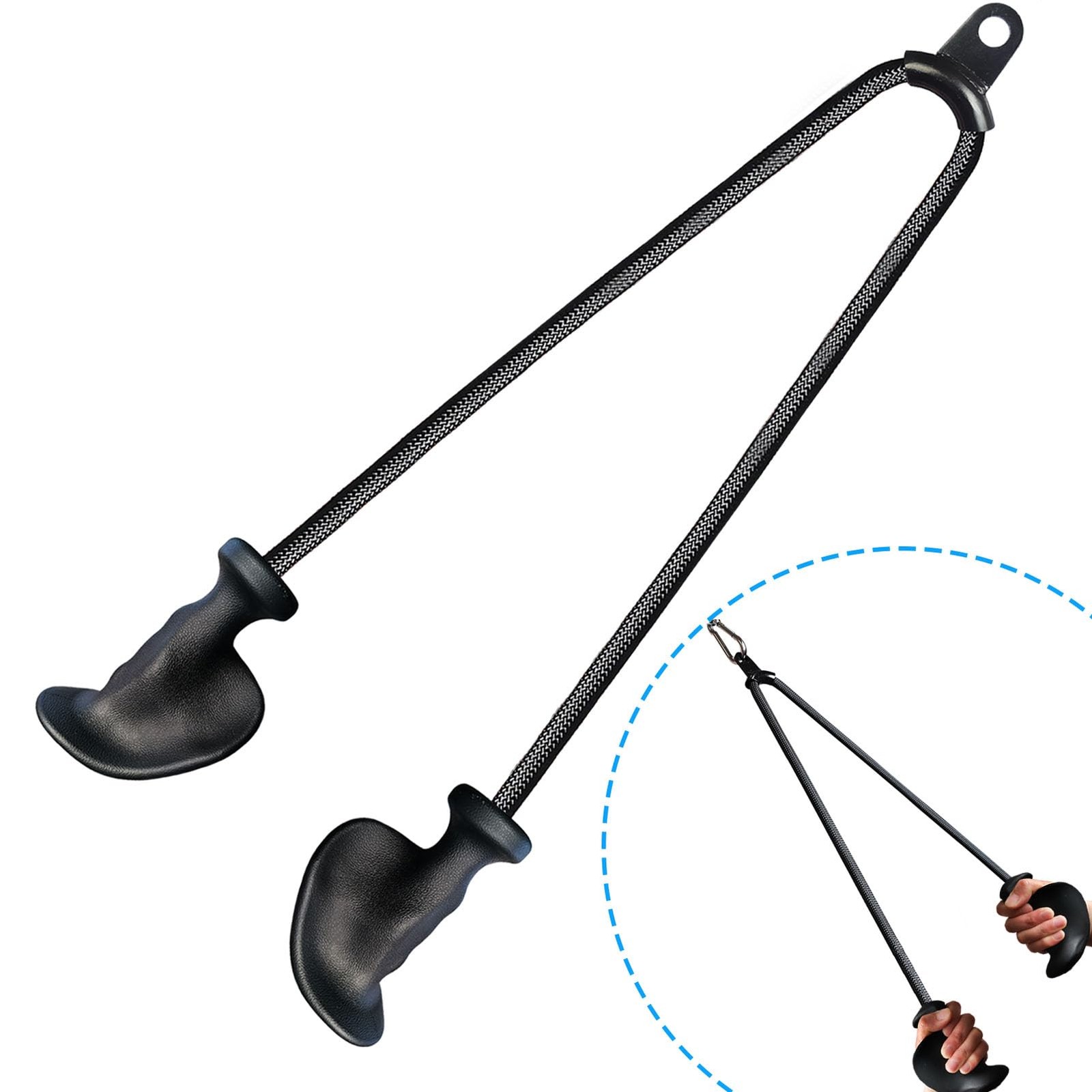 Ergonomic Tricep Rope Pull Down Attachment Upgraded Long Triceps Rope Cable A...