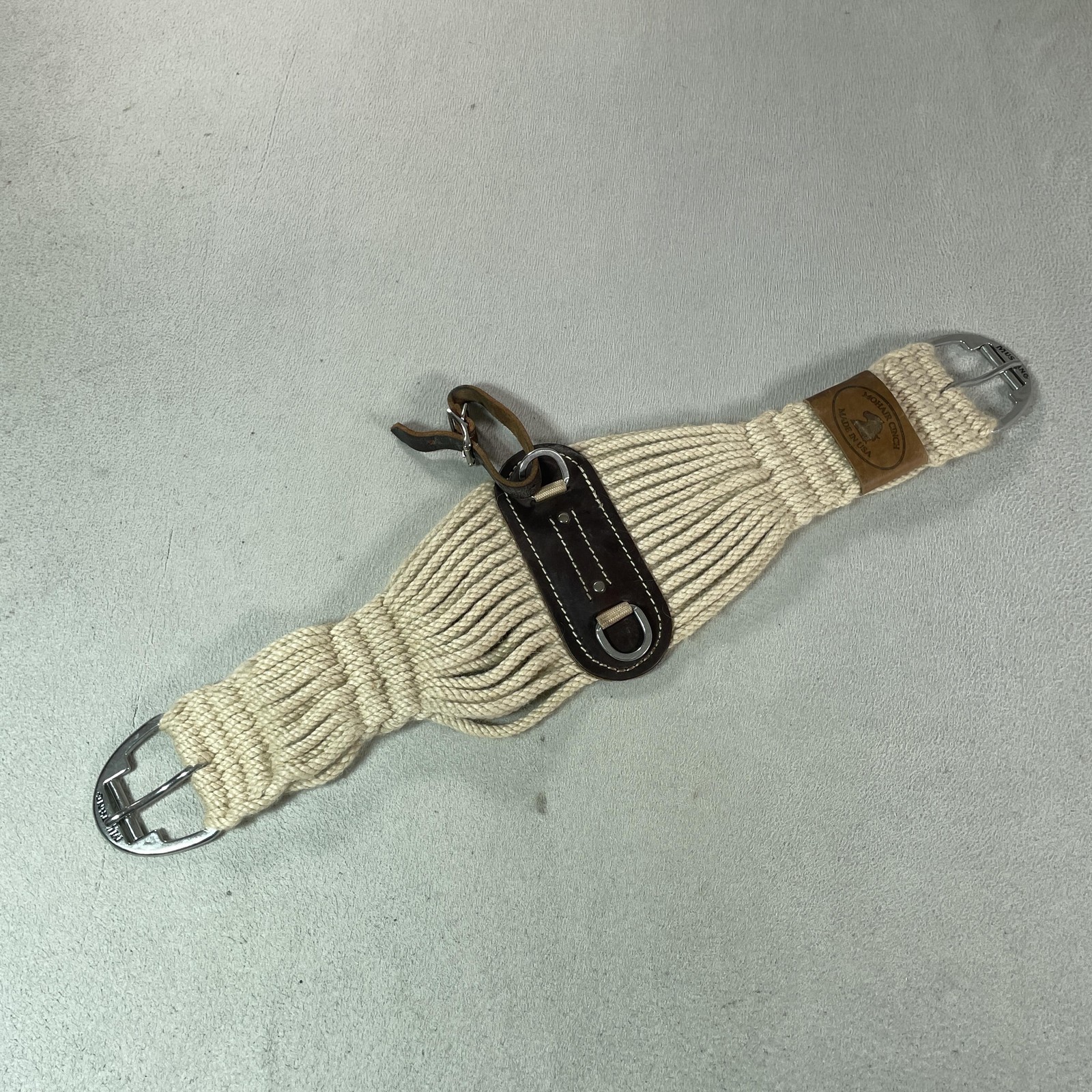 Mustang Rear Cinch Mohair Natural Roper Flank Western Horse Pro-Roller Tack