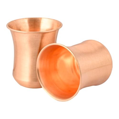 Pure Copper Curved Tumblers for Ayurvedic Health Benefits - 250ml Capacity