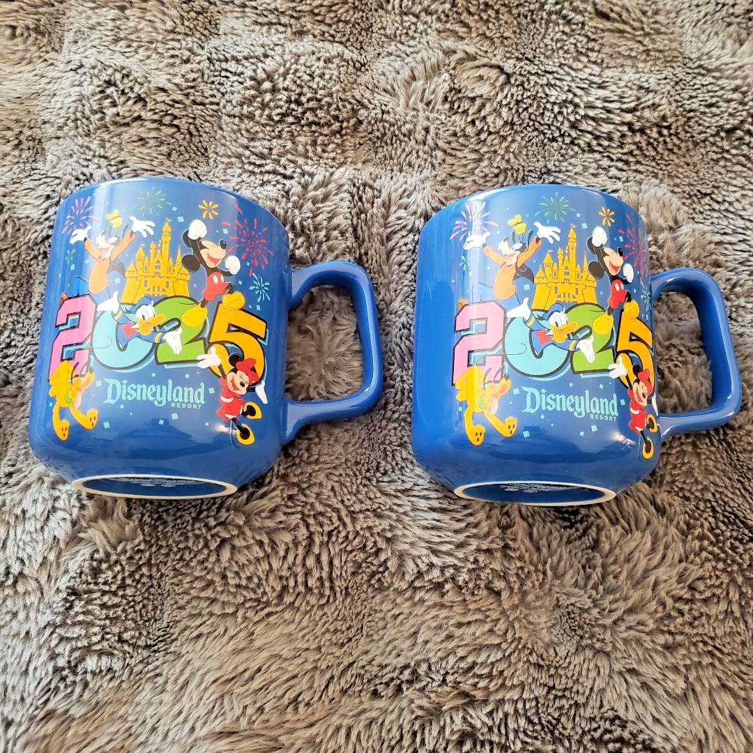 2025 Disneyland Parks Mickey And Friends Ceramic 18 oz Coffee Mug Lot of 2