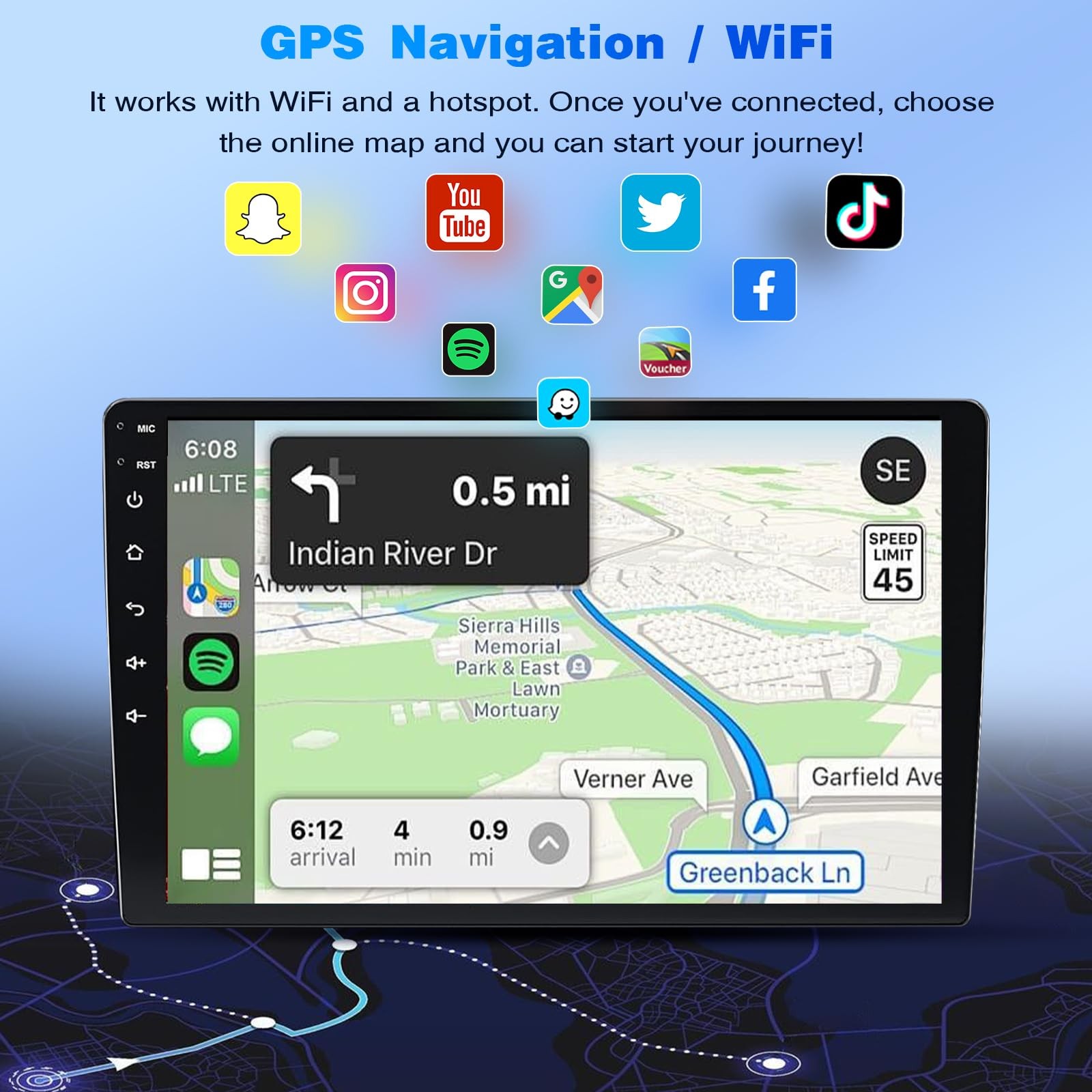 9 Touch Screen for KIA Forte 2013-2018 Wireless CarPlay Android Auto Backup Cam