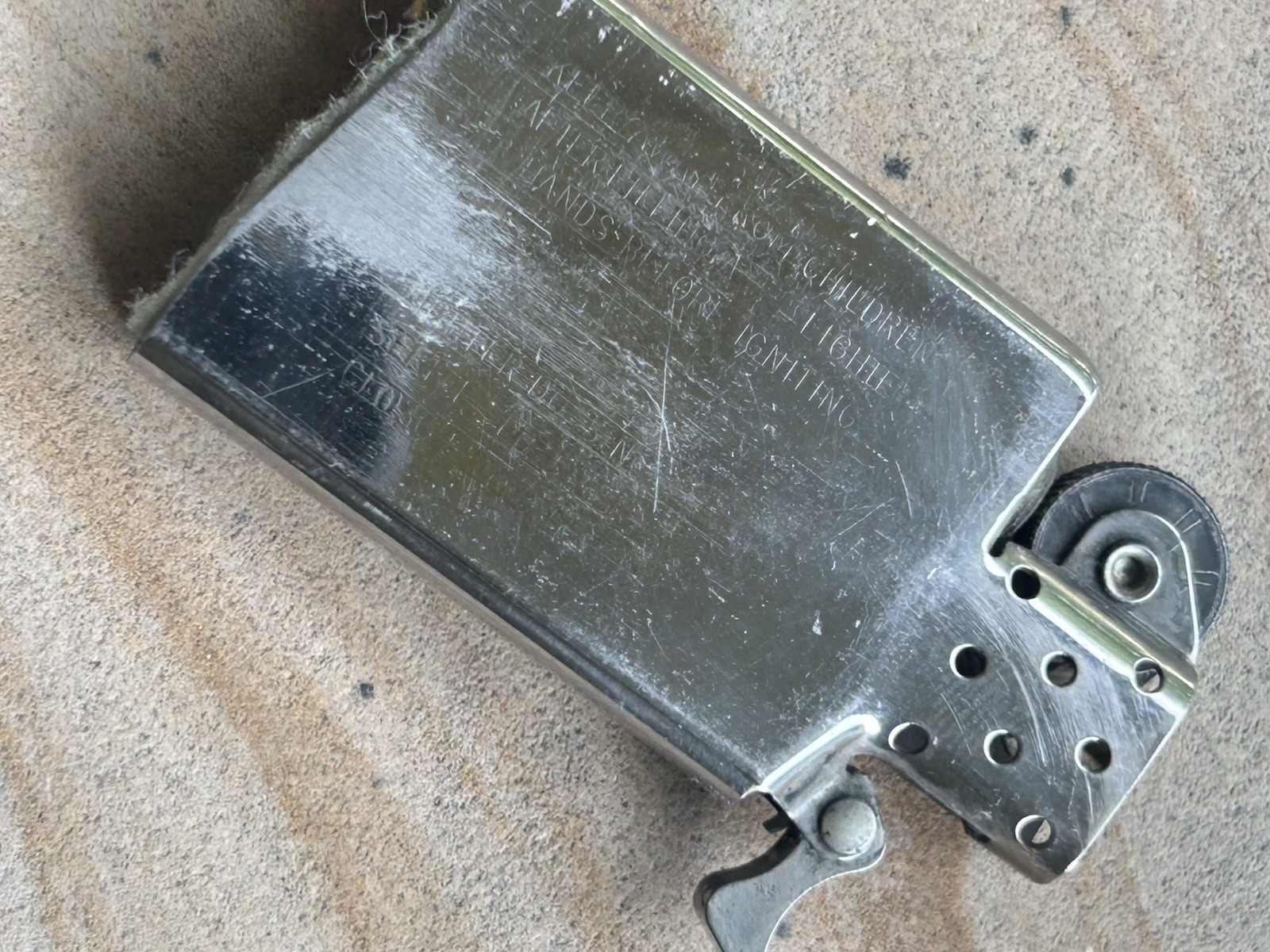 Zippo Lighter Chrome Design A-IX Used Good condition