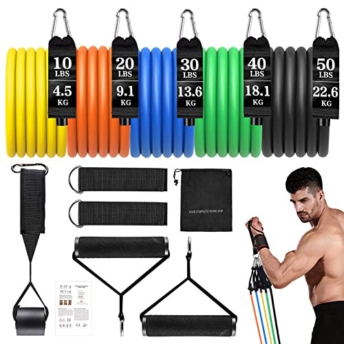 Resistance Bands Set,  Exercise Bands Strength Multicolor (Standard Bands)