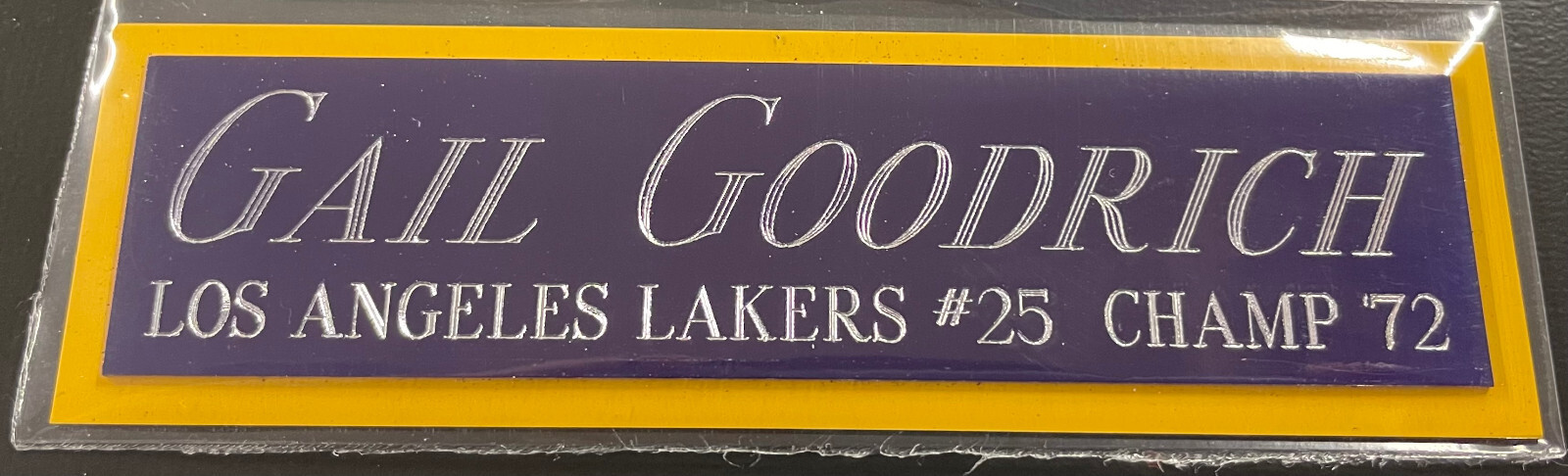 GAIL GOODRICH LAKERS NAMEPLATE AUTOGRAPHED Signed BASKETBALL-JERSEY-PHOTO-FLOOR