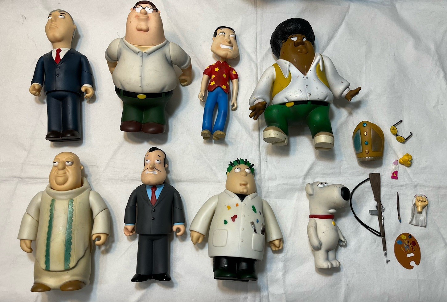 Vintage Family Guy Action Figure Mezco 2005 Mr Weed Pope Quagmire Brian Lot