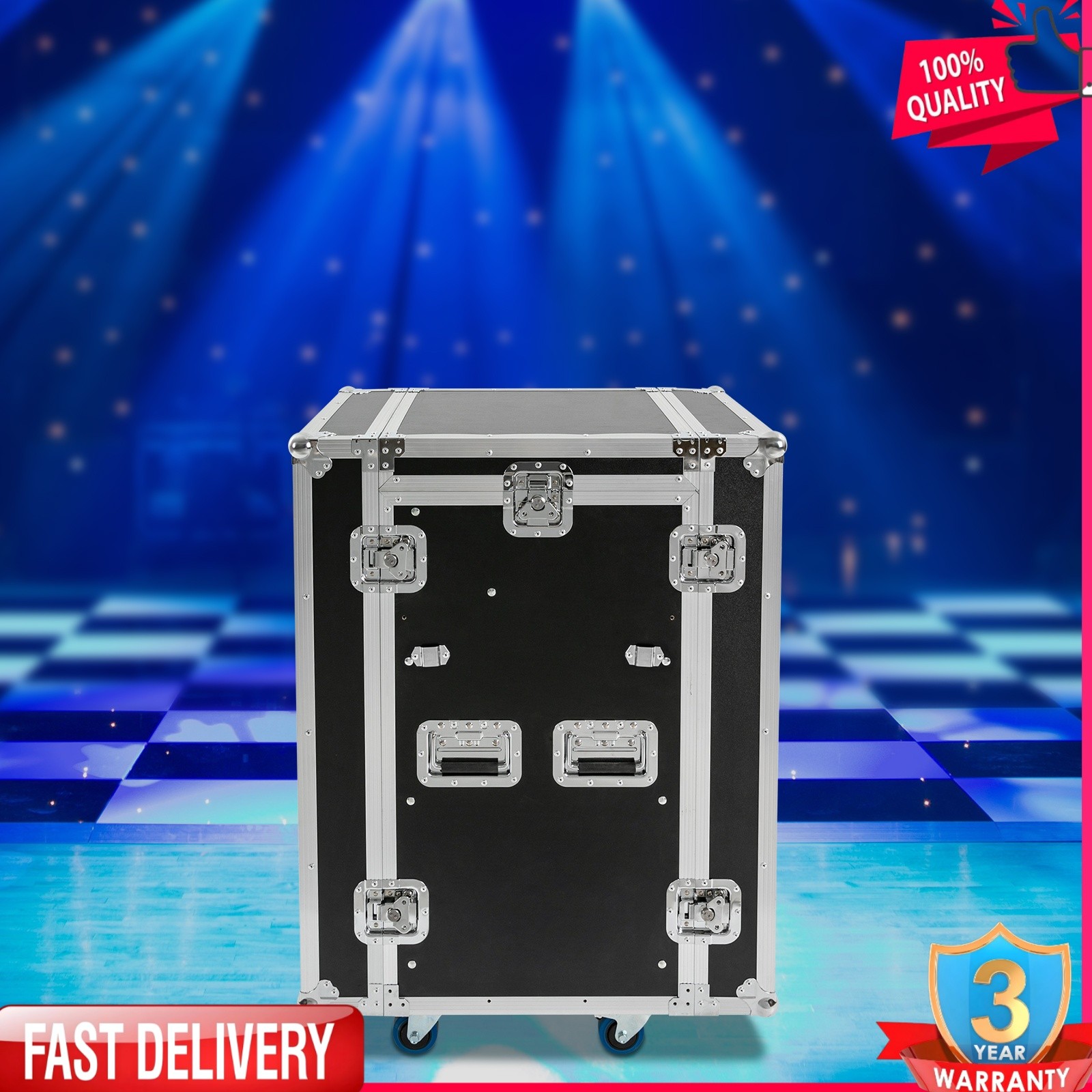 14U PA DJ Rack / Road Case Slant Mixer Top Rack with 2* DJ Table Tops 661.39lbs