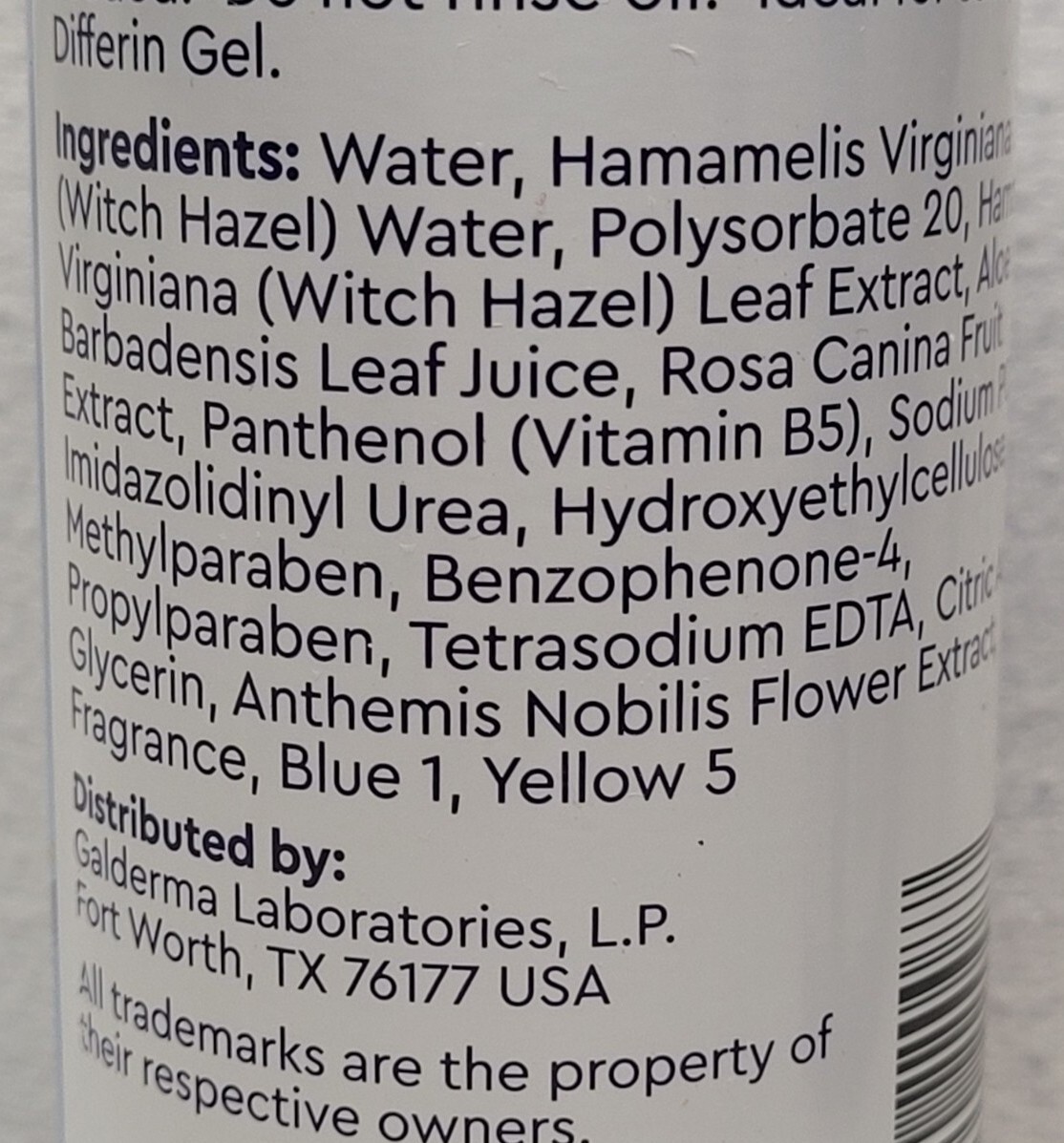 3 Differin Pore-Minimizing Toner w/Witch Hazel ~ 8 oz Each