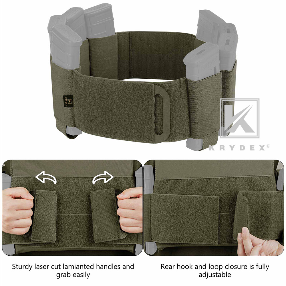 KRYDEX Tactical Stretch Cummerbund Mag Pouch for LBT FCPC Slicker Ranger Green