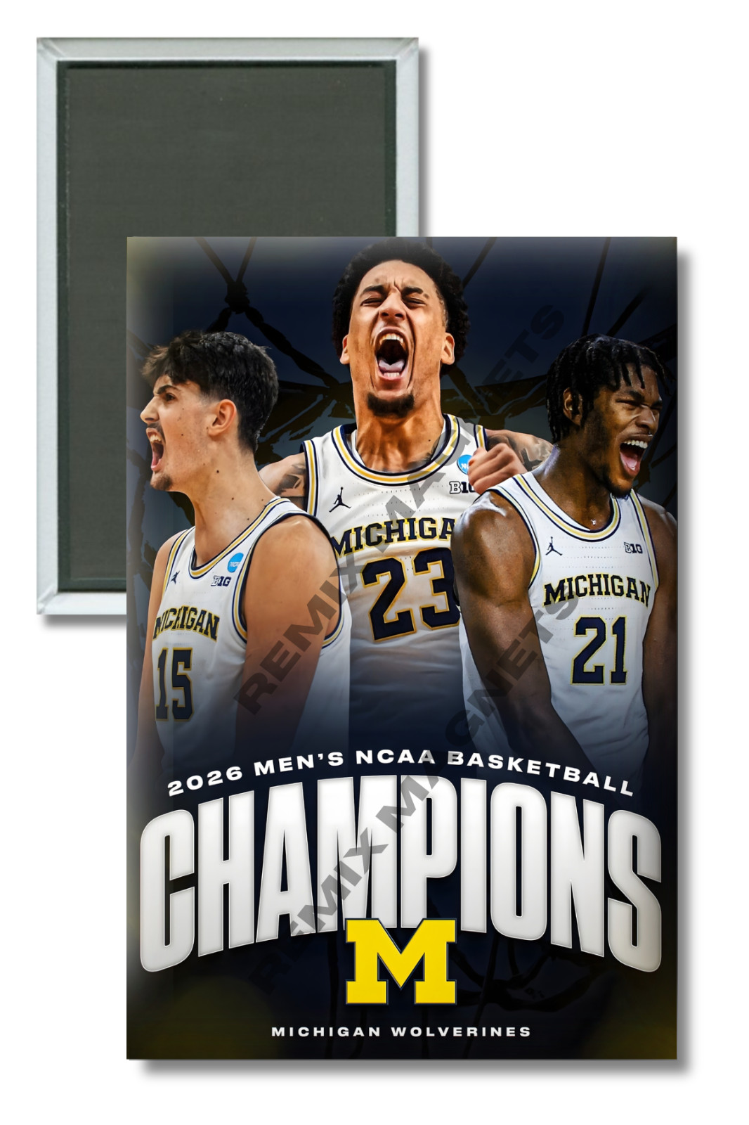 Michigan Wolverines 2026 Men's Basketball NCAA National Champions 2" x 3" Magnet