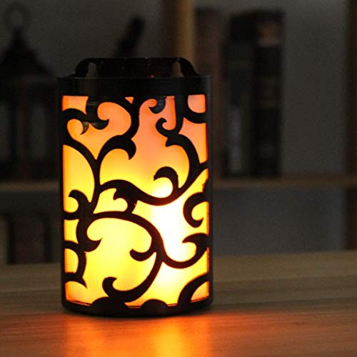 Decorative Lanterns with Timer, Candle Light Flameless 3 Pack Wall Black