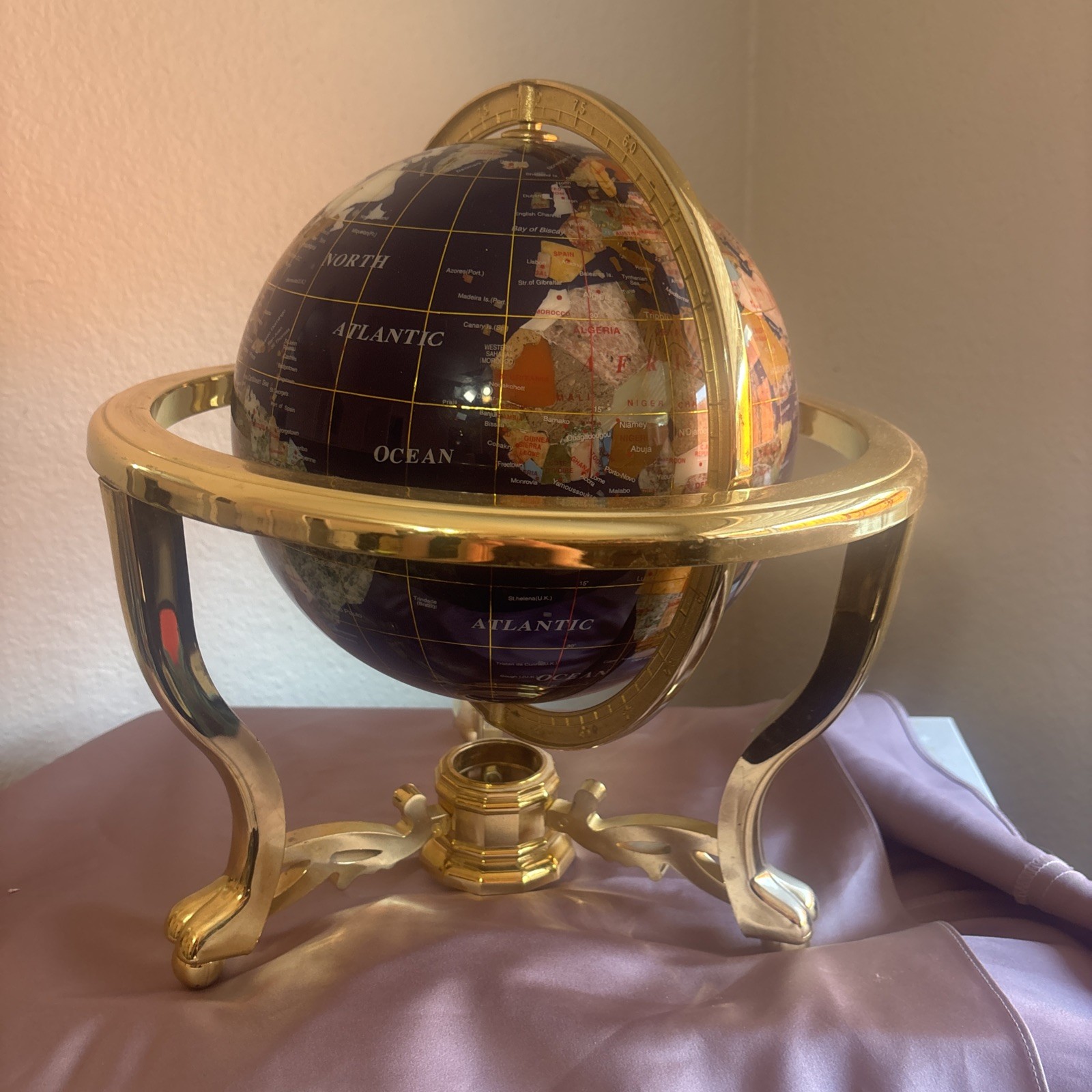 vintage gemstone globe