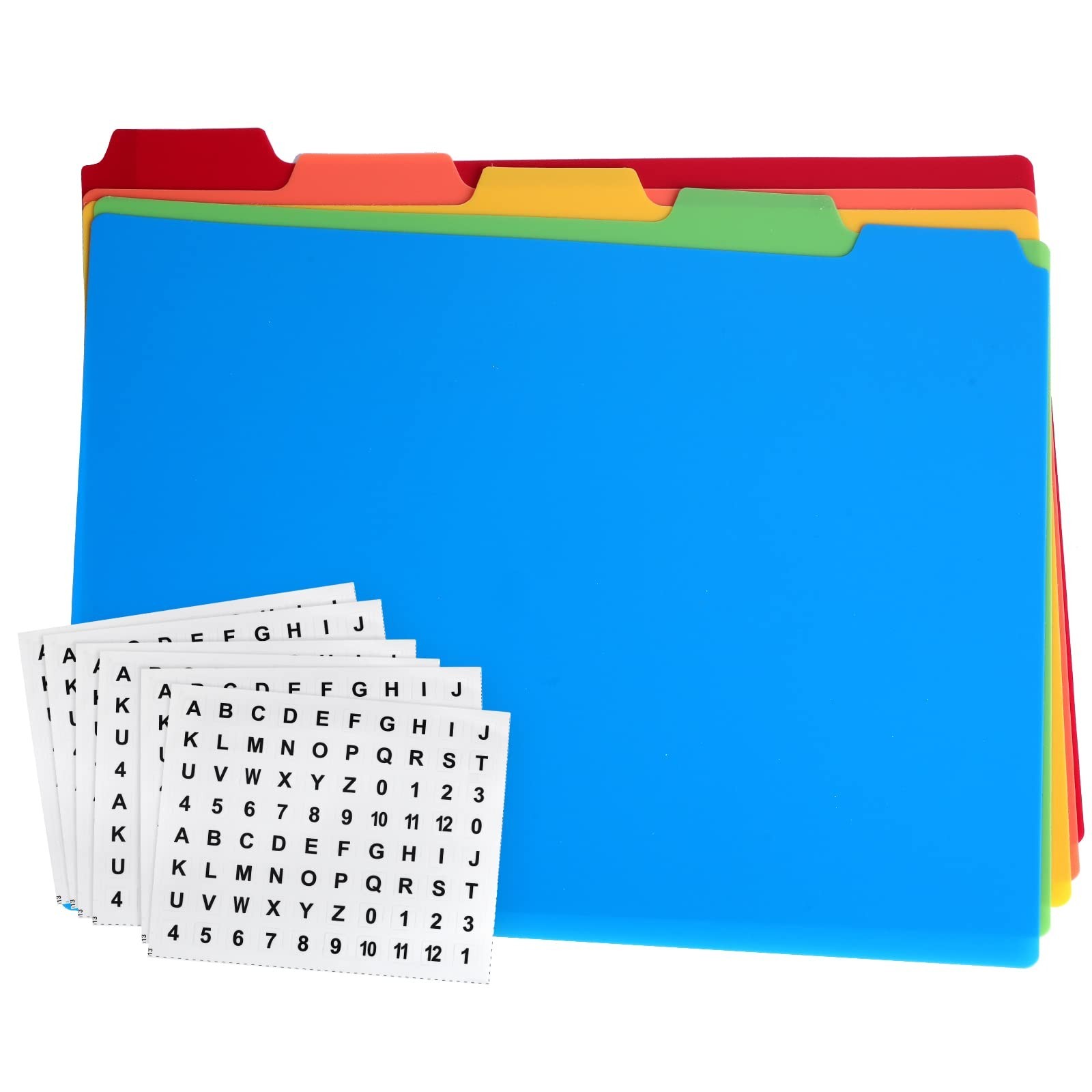25 Pieces Top Tab File Guides Set Letter Size File Cabinet Dividers with Alph...