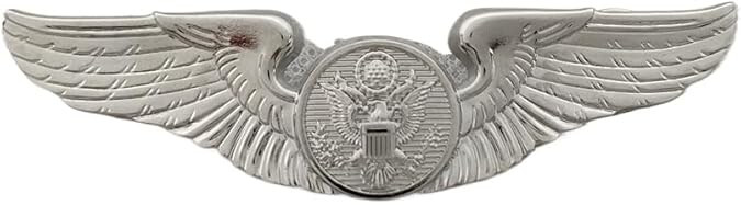 silver US ARMY AIR FORCE ENLISTED AIRCREW MEMBER METAL WINGS (Basic) BADGE PIN