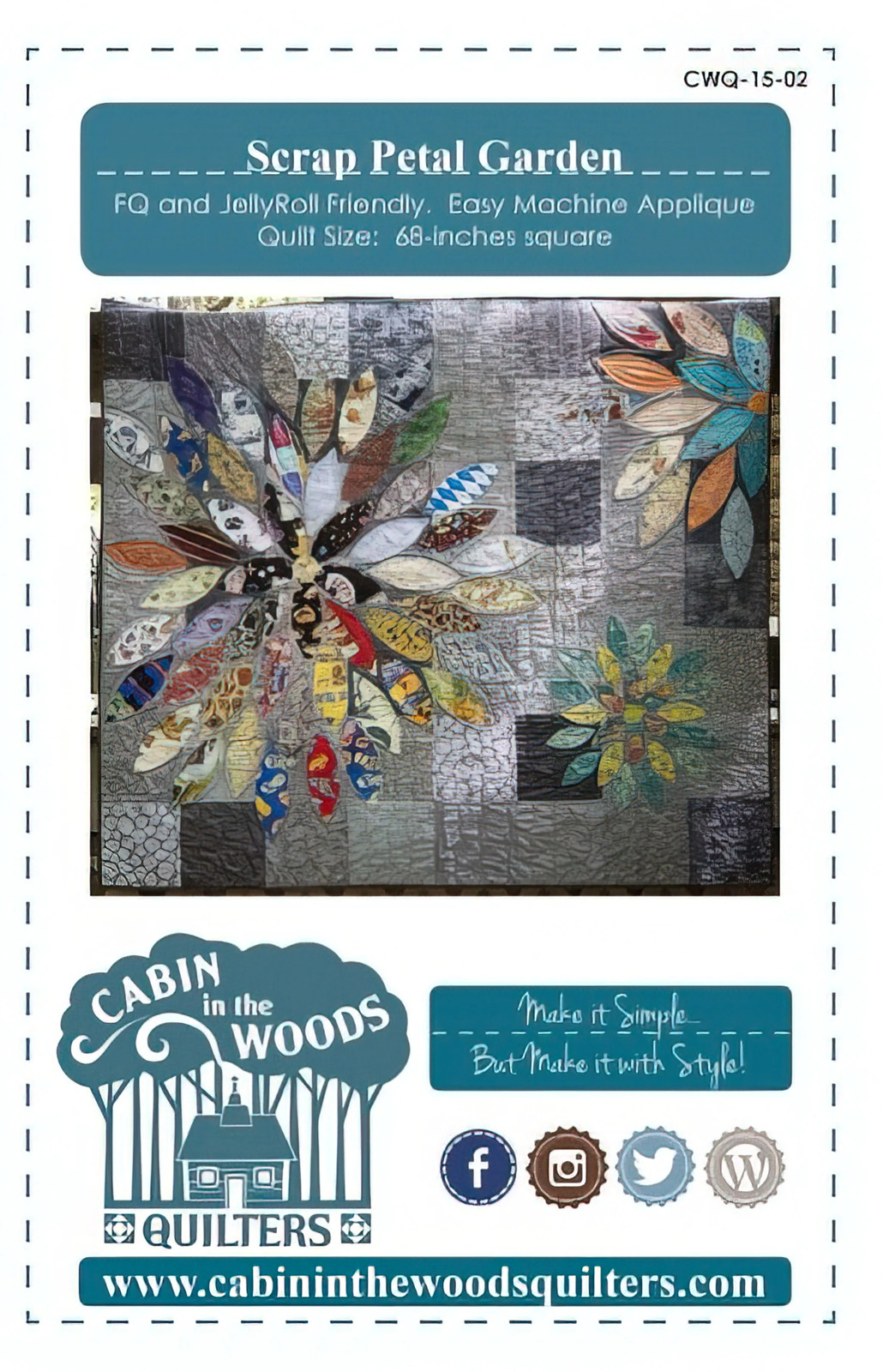 Scrap Petal Garden Pattern by Cabin in the Woods Quilters