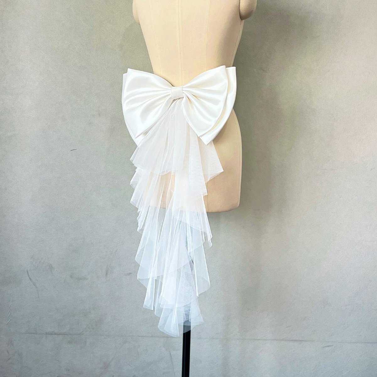 Satin Mesh Bow Waist Accessories Wedding Dress Accessories Trailing
