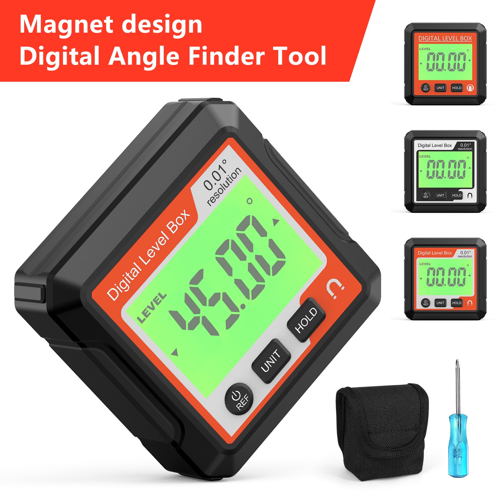 LCD Magnetic Digital Inclinometer Level Box Gauge Angle Finder Protractor