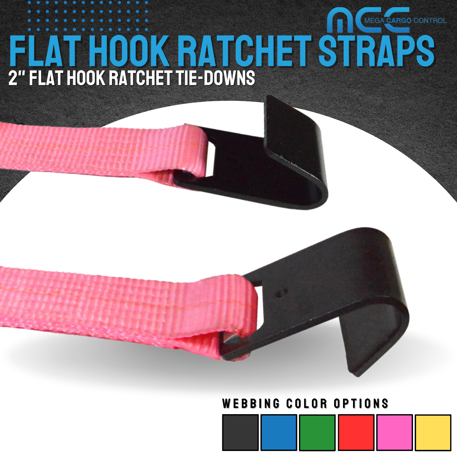 Heavy Duty 2" x 30' Ratchet Strap w/Flat Hook for Flatbed Truck Trailer Tie Down