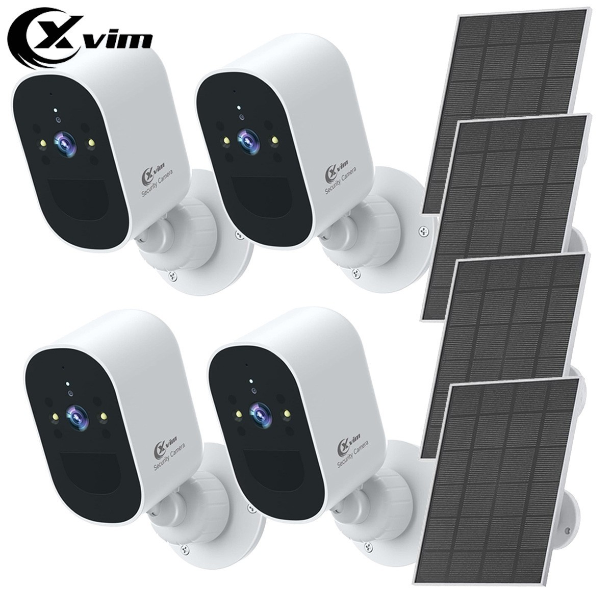 4PK Wireless Solar Security Camera System 1080P HD WiFi Solar Battery Camera