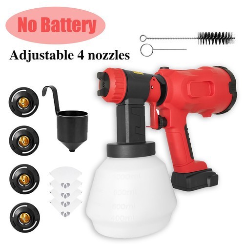 All Purpose Wireless Spray Gun,Adjustable Flow & Pattern,1000ml Capacity