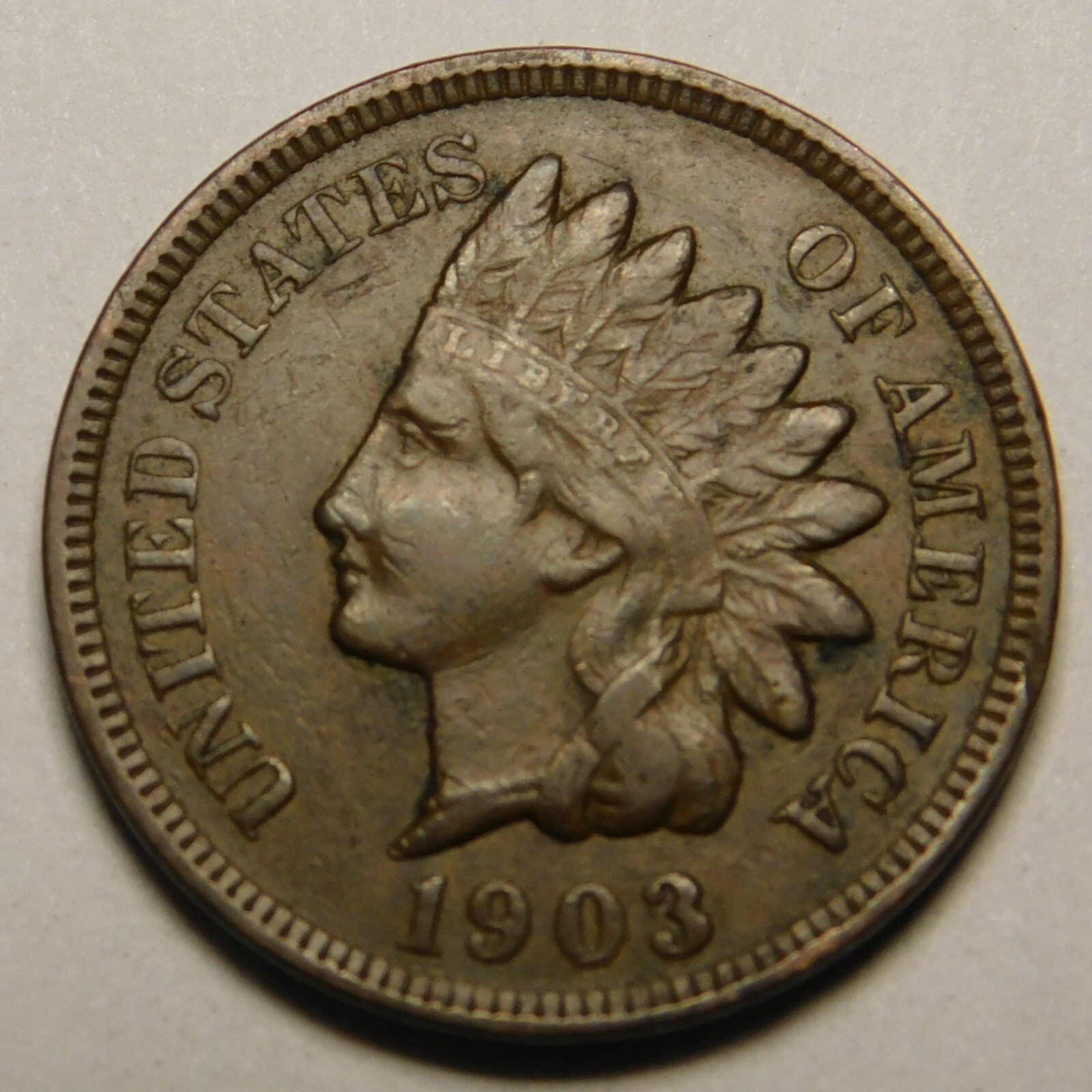1903 Indian Head Cent Penny VF-Details Corrosion Reverse "Actual Coin Pictured"