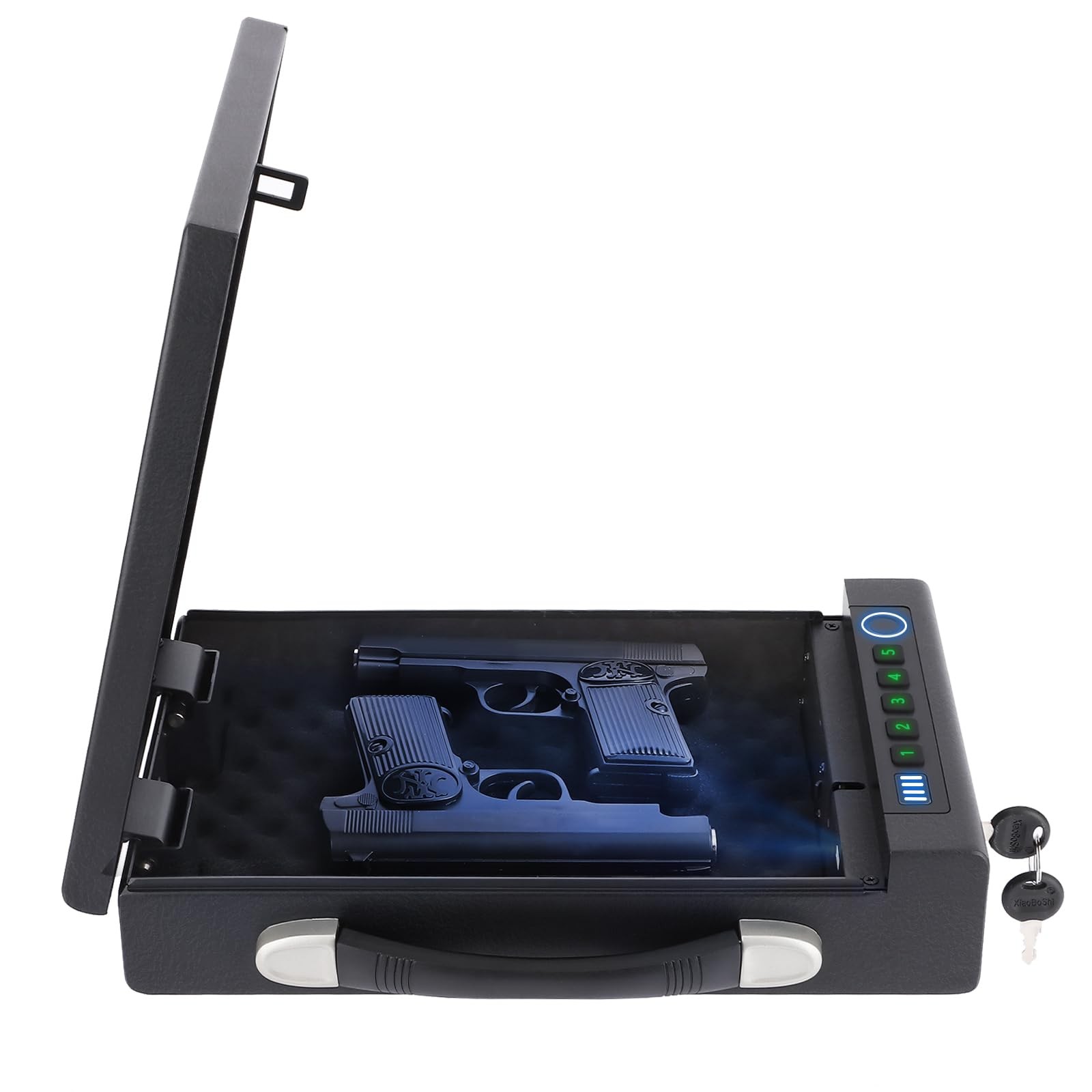 Biometric Fingerprint Safe for Handgun, 3 Quick Access Methods, with Fingerpr...