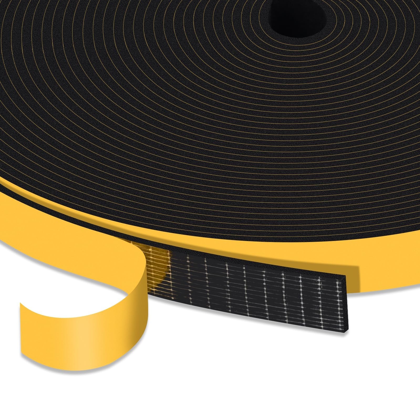 Thin Weather Stripping Foam Tape, (0.5) 1/2x1/16In Doors & Windows | Reduces ...