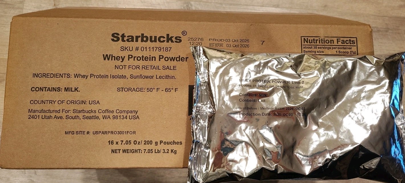 Official Starbucks Whey Protein Powder 16 Bags 7.05oz Each Bag 10/2026