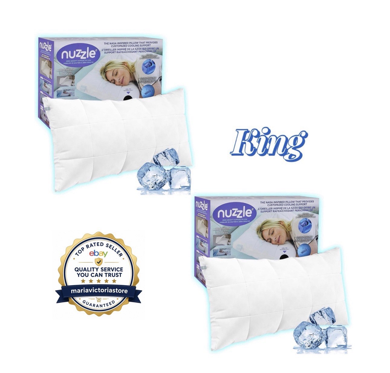 Nuzzle Pillow King Size Set Of 2 Adjustable Firm Pillows,Luxury Hotel Collection