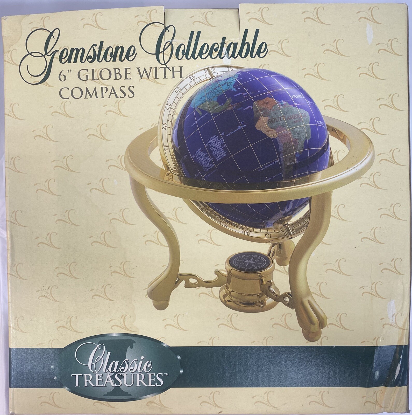 6” GLOBE WITH COMPASS CLASSIC TREASURES