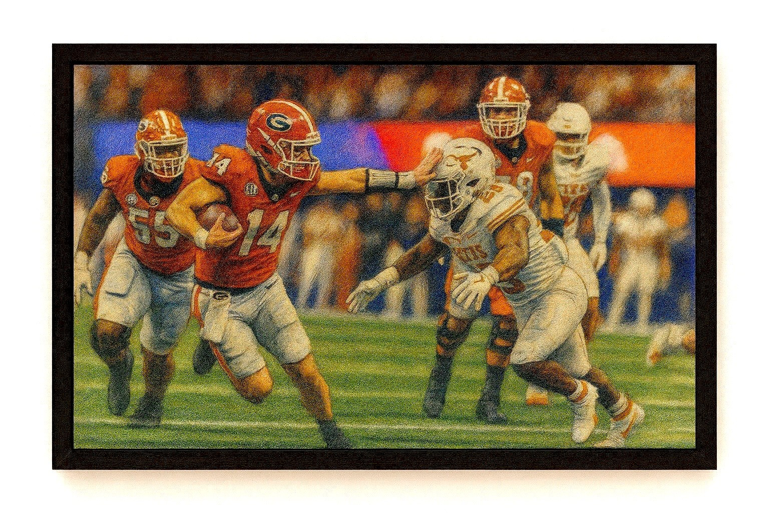 Georgia Bulldogs Gunner Stockton colored pencil drawing artwork