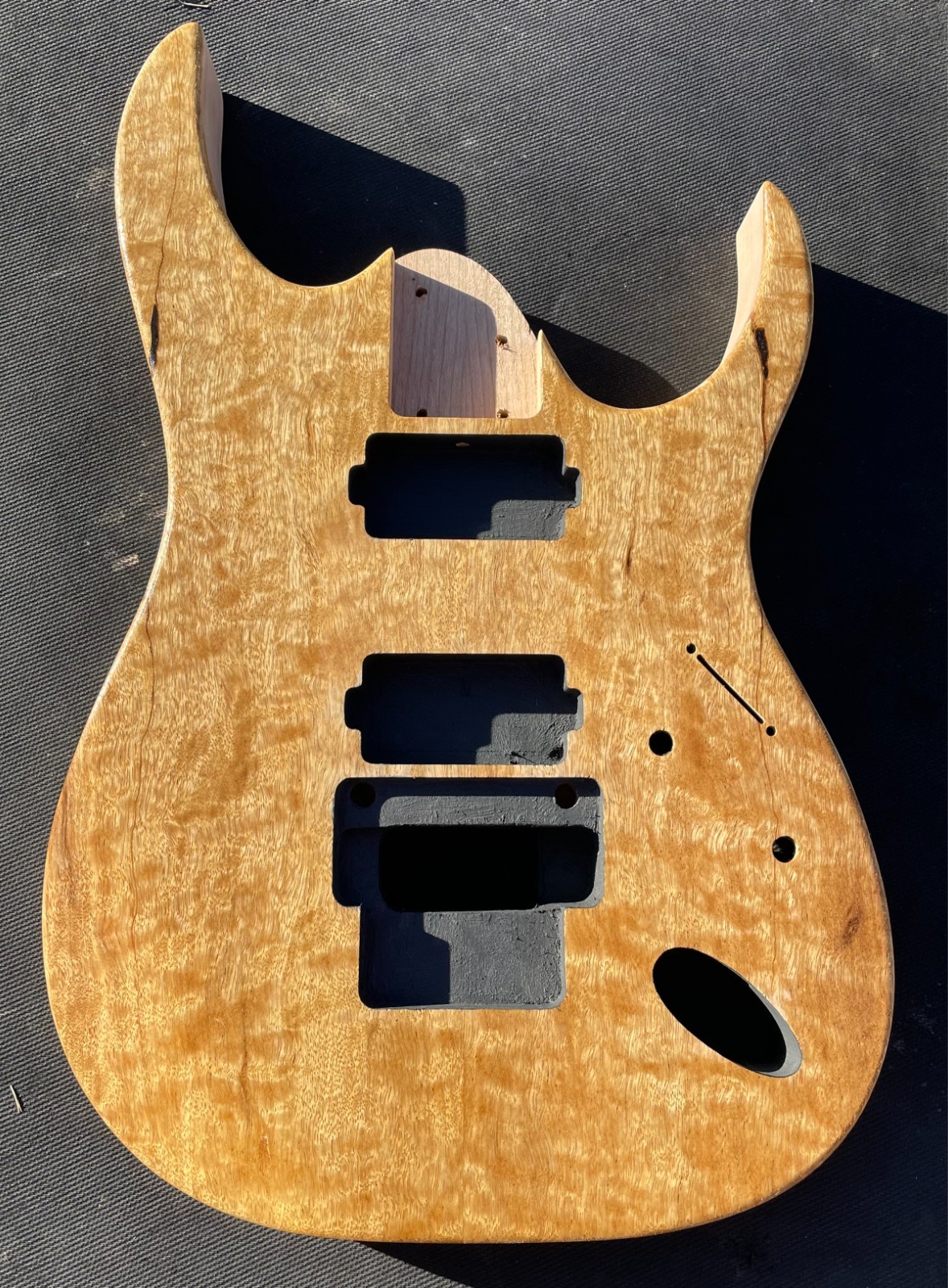RG style Alder guitar body Curly Black Limba, RARE!  Free Shipping!