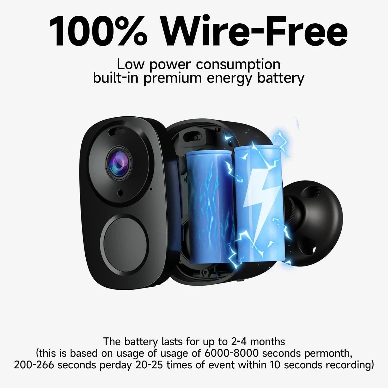 2Pack Security Cameras Outdoor Wireless, Battery Powered Wire-Free Spotlight