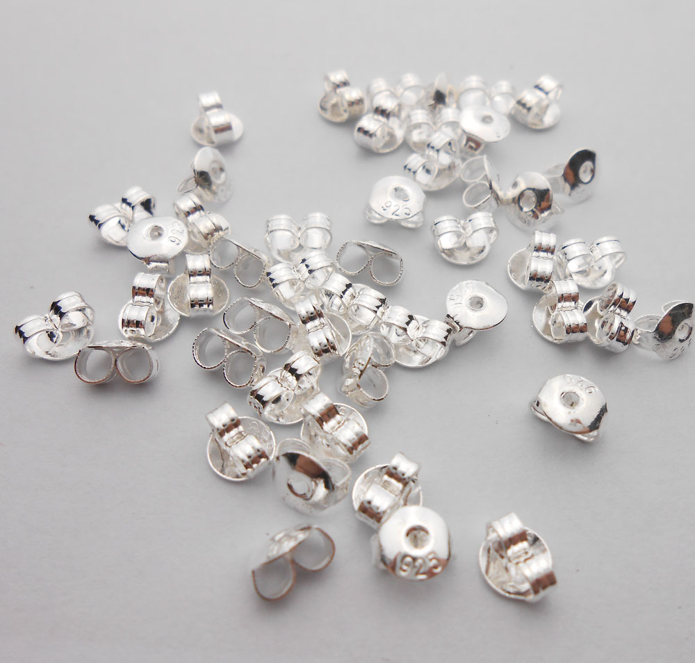 Wholesale DIY 925 Sterling Silver BACK STOPPERS Earrings Jewelry Stud Findings
