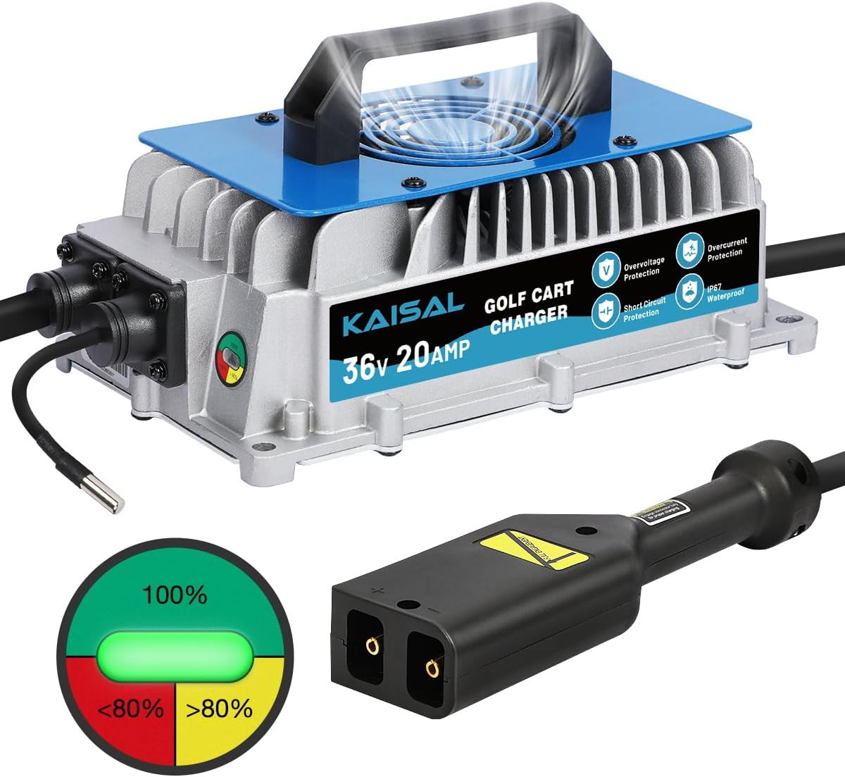 36 Volt Golf Cart Battery Charger for EZGO TXT, 20AMP 1250W EZ GO Golf Cart Cha