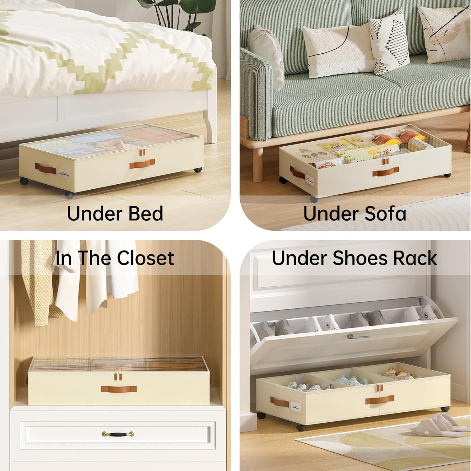 Under Bed Storage W/ Wheels 2 Pack Under Bed Storage Containers